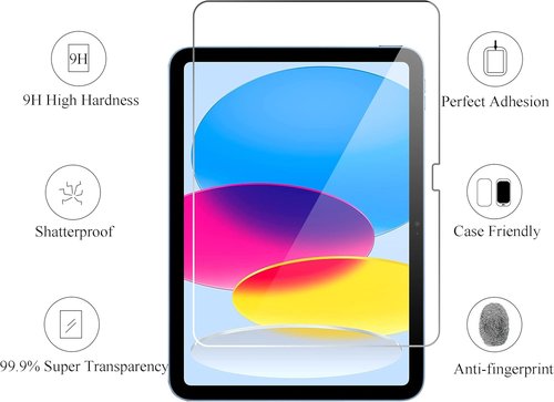 Ailun Tempered Glass Screen Protector for iPad 11th & 10th Gen | Ultra Sensitive & Face ID Compatible | 2 Pack