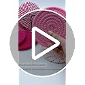 BRILLIRARE 8-Pack Woven Cotton Drink Coasters with Metal Holder - Pink