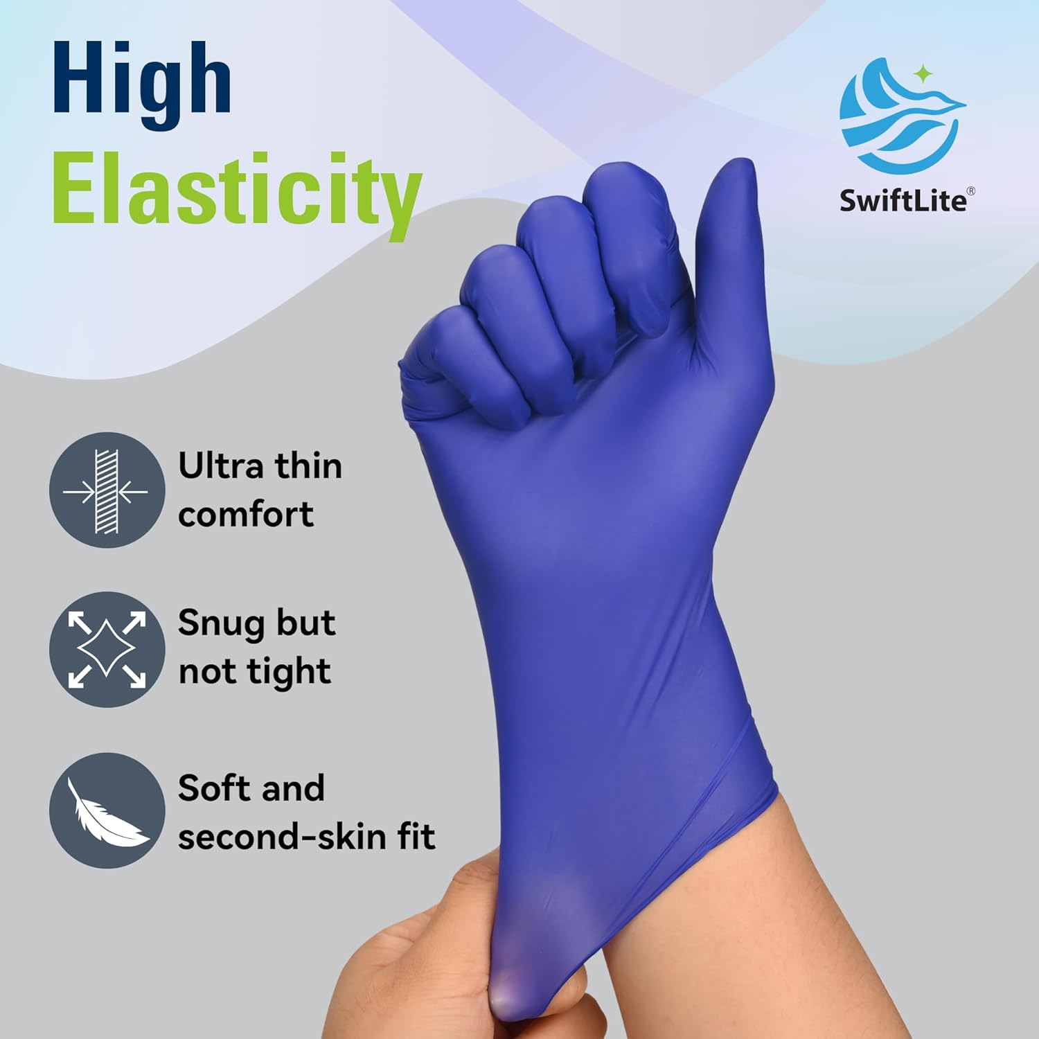 SWIFTLITE Disposable Nitrile Gloves - Food Safe, Latex-Free & Powder-Free | Ideal for Cooking & Cleaning