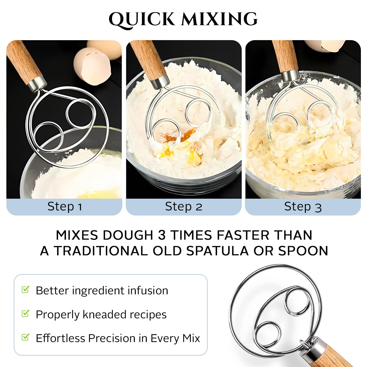 Spartali & Company Versatile 13-Inch Danish Dough Whisk for Sourdough: Essential Sourdough Bread Baking Supplies, Bread Making Tools, and Baking Tools - Whisks for Cooking & Mixing Dough Effortlessly