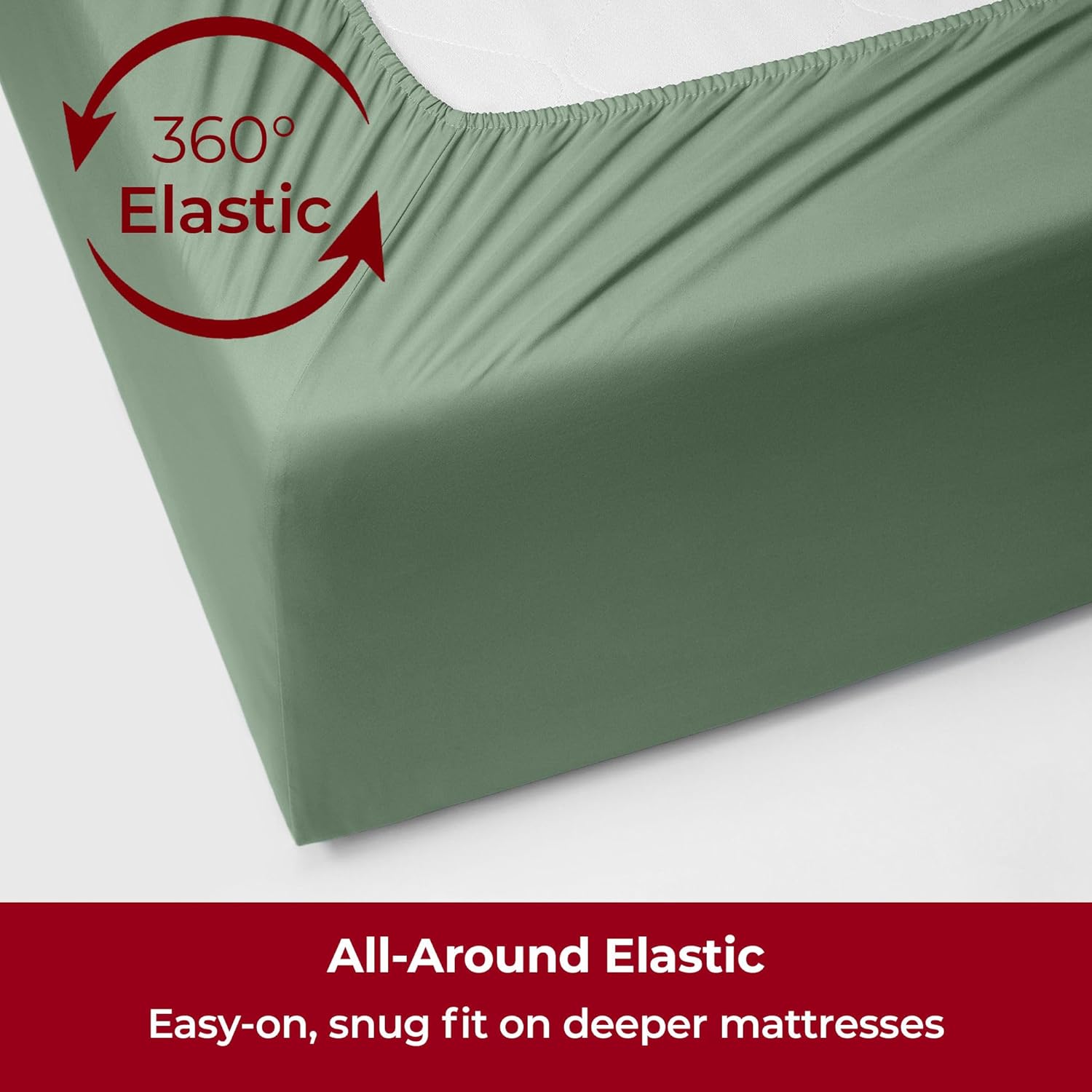 Mellanni Extra Deep California King Sheets - Ultra Soft, Cooling Bedding - 4 PC Set, Sage Color