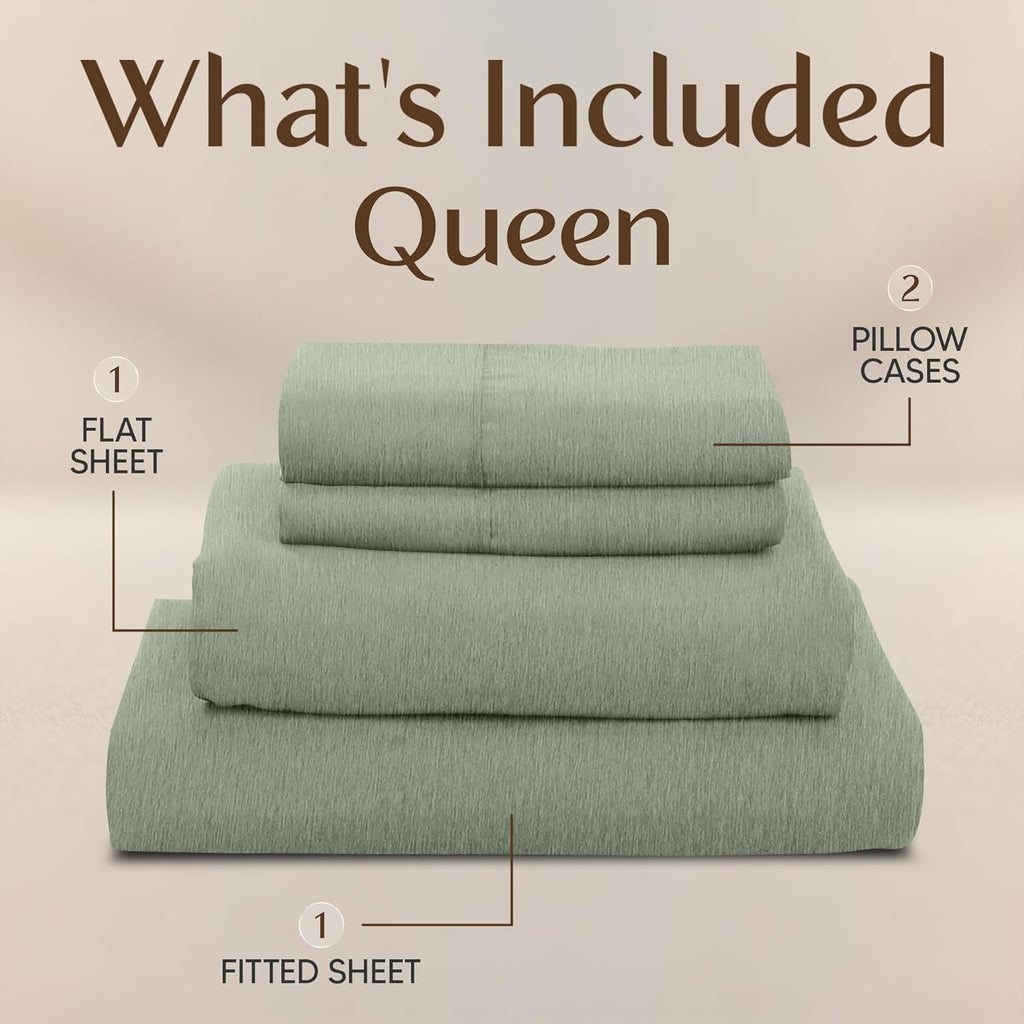 Utopia Bedding Queen Size Sheet Set - Soft, Breathable Microfiber | 4-Piece in Heather Sage