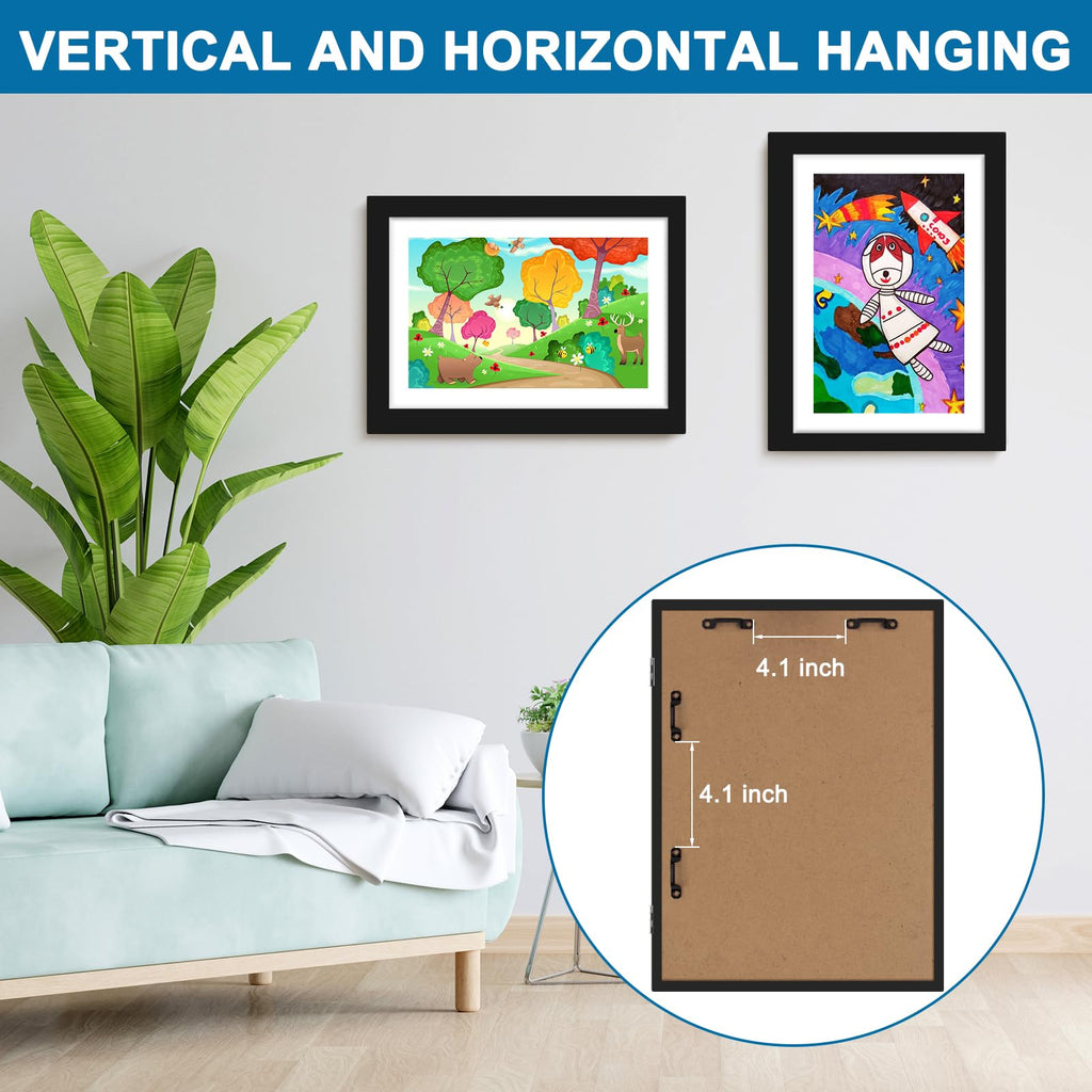 TolleSonne 8 Pack Kids Artwork Frames Changeable, 8.5x11in Kids Art Frames Front Opening, Children Art Projects Kids Art Frames Picture Frames for Kids Drawing, Crafts and Photos, Holds 130 Pcs