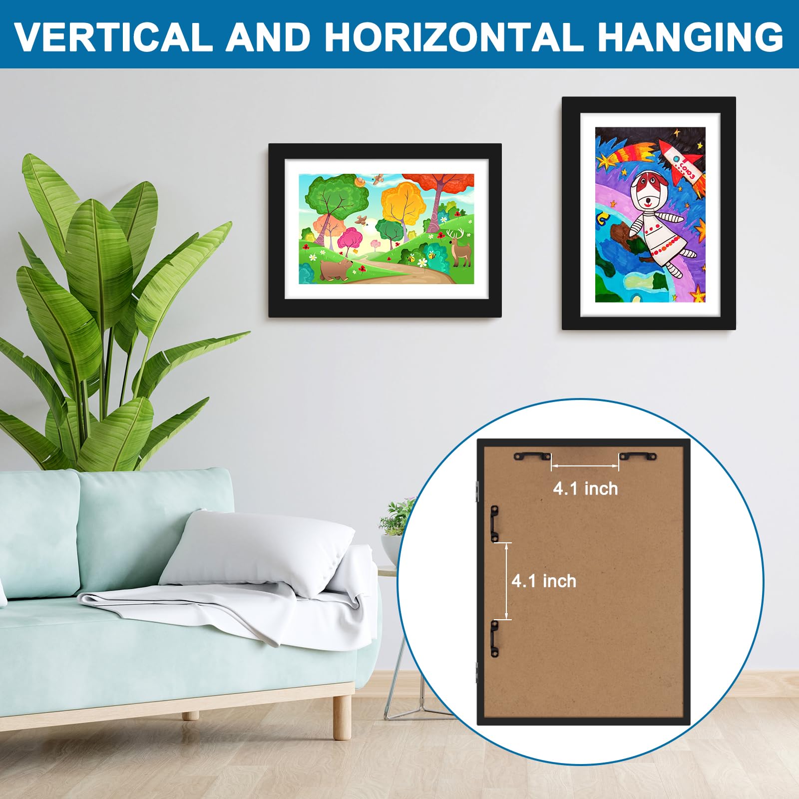 TolleSonne 8 Pack Kids Artwork Frames Changeable, 8.5x11in Kids Art Frames Front Opening, Children Art Projects Kids Art Frames Picture Frames for Kids Drawing, Crafts and Photos, Holds 130 Pcs