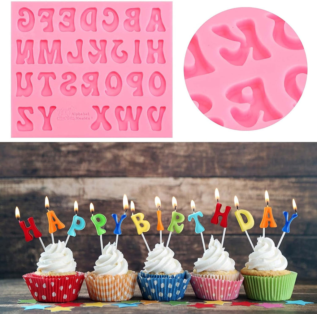 Skiennix Silicone Molds - 5-Piece Alphabet & Number Set for Candy, Chocolate, and Cake Decor