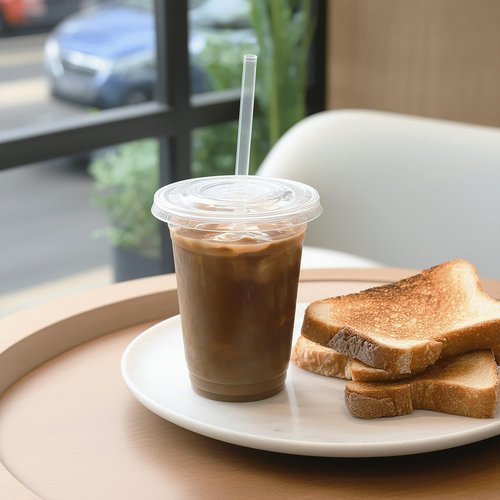 TashiBox TahiBox Plastic cups with lids and straws 16 oz 100sets [100 cups & 100 flat lids & 100 straws],clear crystal disposable iced coffee cups with lids
