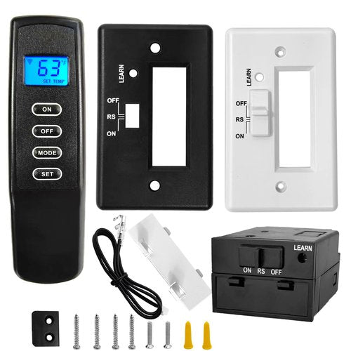 Bxmgr Upgraded Fireplace Remote Control Kit,Compatible with Skytech Majestic Ambient Empire Monessen Vermont Millivolt Valve Fireplace Stove with Thermostat On/Off Control Remote Receiver,LCD Display