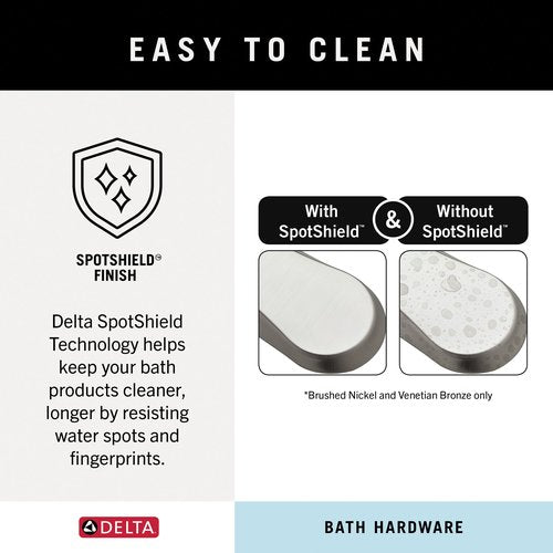 Delta Faucet McLaren 3-Piece Bathroom Set, SpotShield Brushed Nickel, 18"/24" Towel Rack, Toilet Paper Holder, Ring MCL63-BN