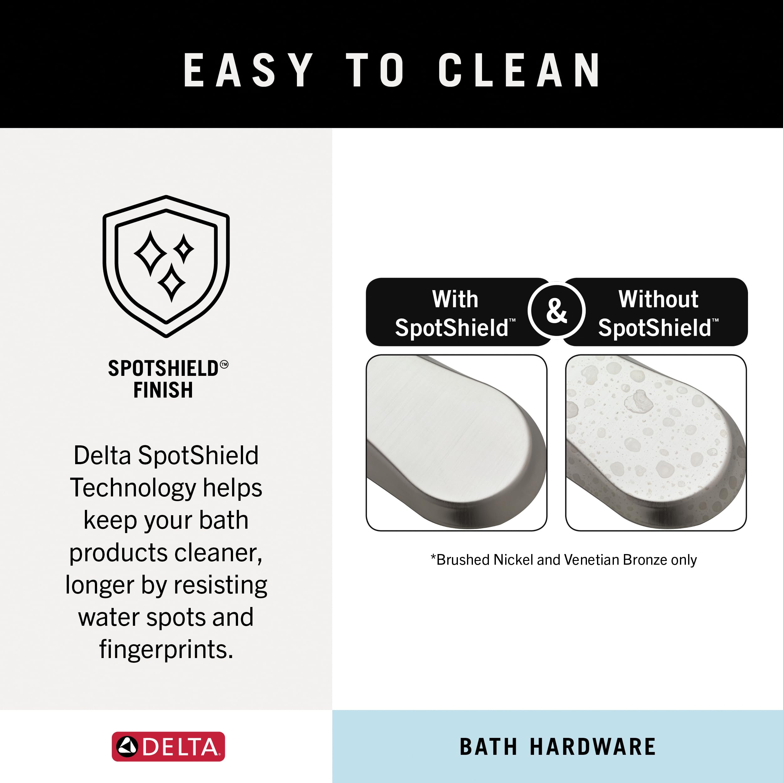 Delta Porter (1-Pack) Towel Hooks SpotShield Brushed Nickel Double J, Wall Mounted, Robes Holder Bathroom Accessories PTR35-BN