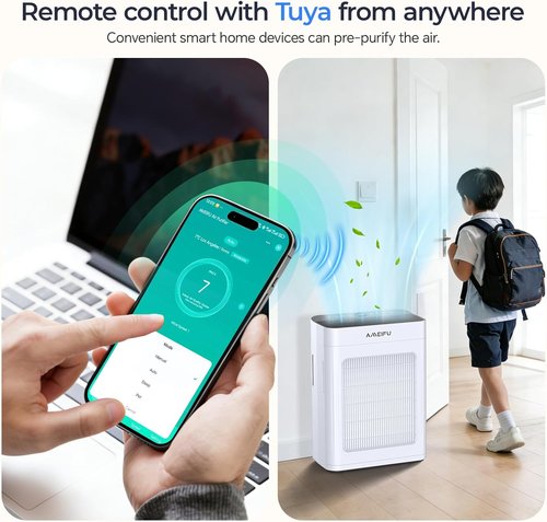 **Skiennix Air Purifier - 3-Stage HEPA Filter with Smart WiFi Control | Large Room Up to 3500 Ft²**