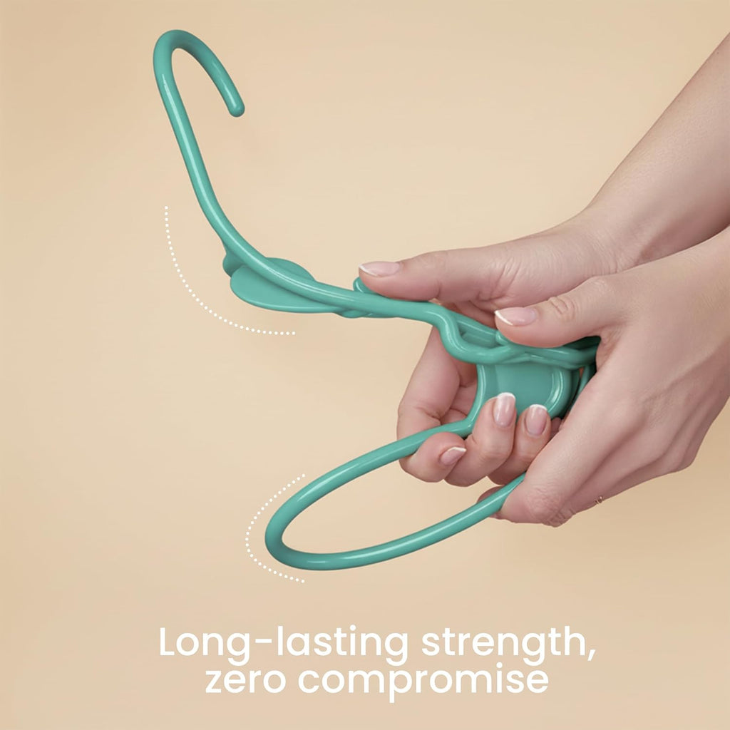 Utopia Home Plastic Hangers - Space-Saving Clothes Hangers with Built-In Strap Hooks | 50 Pack (Aqua)