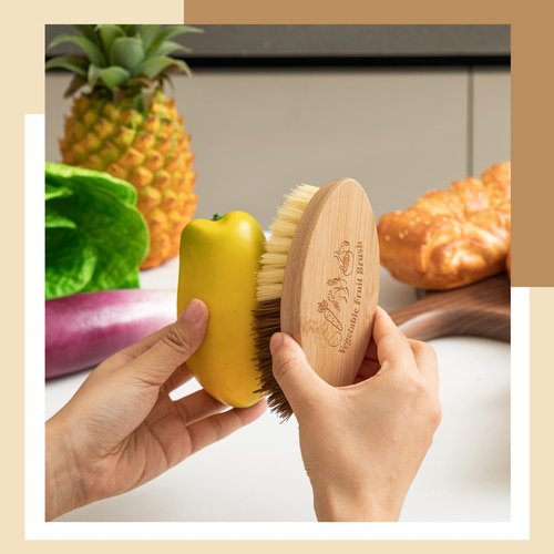 Honeydak 1 Pcs Hard and Soft Side Vegetable Brush Scrubber, Wash Brushes Potato Cleaning Brush for Food Carrot Cucumber Wash Cleaner