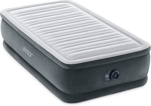 Intex Twin Size Air Mattress - 18" Height, Built-in Pump, Dura-Beam Deluxe Comfort for Travel & Guests