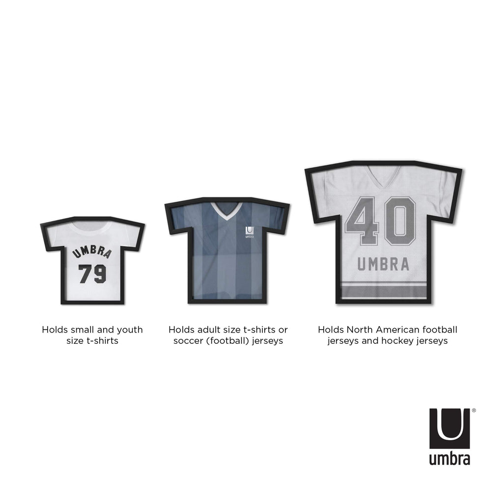 Umbra T-Frame, Unique T-Shirt Display Case to Showcase Adult Sized T-Shirts (Small to Large), Black