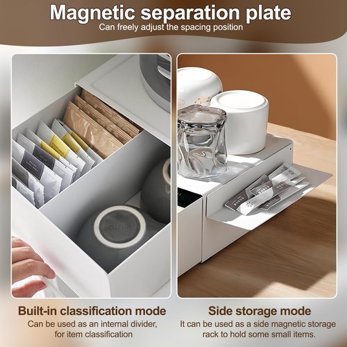 Spalivivre Home Tower Kitchen Appliance Stand with Drawer for Countertop, Space Saving Under-Appliance Storage Organizer for Kettle, Coffee Makers, Mixers, Sugar, Tea Bags, Coffee Pod