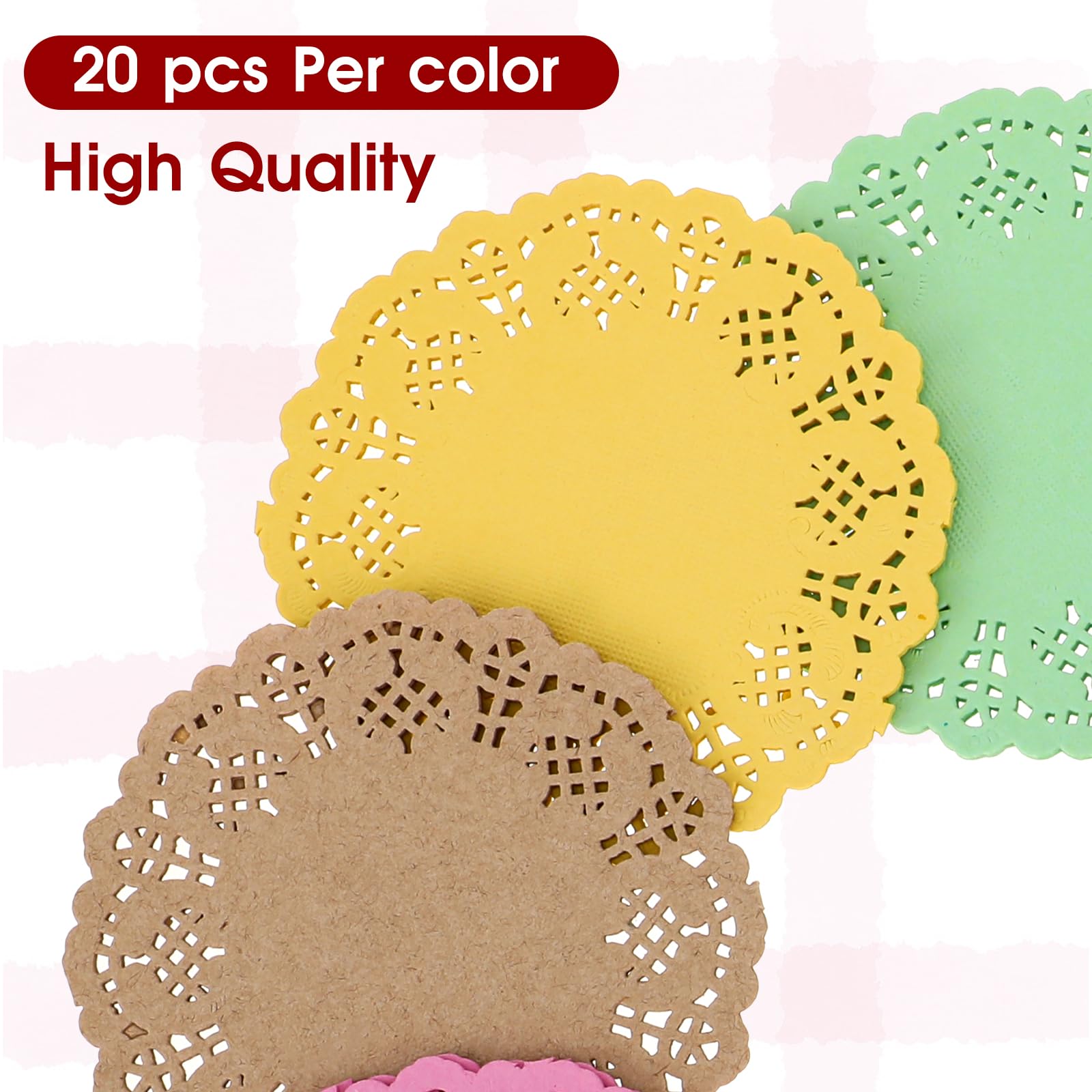 JJUNW 180 Pcs 3.35 Inch Round Lace Colored Paper Doilies, Assorted 9 Colors Mini Paper Doilies, Small Round Paper Doilies for Tables Crafts Wedding Party and Tableware Decoration