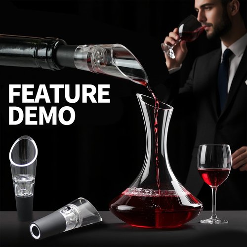 Hansengter Air Pressure Pump Bottle Opener With Wine Pour Spout,Funny And Effortlessly Wine Opener+Efficient And Lightweight Wine Aerator Pourers,Great For Wine Lovers, Black (3)