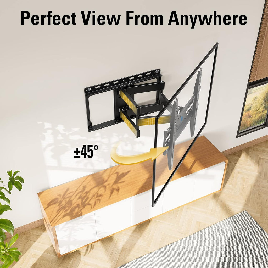 Mounting Dream MD2380 Full Motion TV Wall Mount - Swivel & Tilt for 32-65 Inch TVs | VESA 400x400mm, 6 Concrete Wall Anchors Included