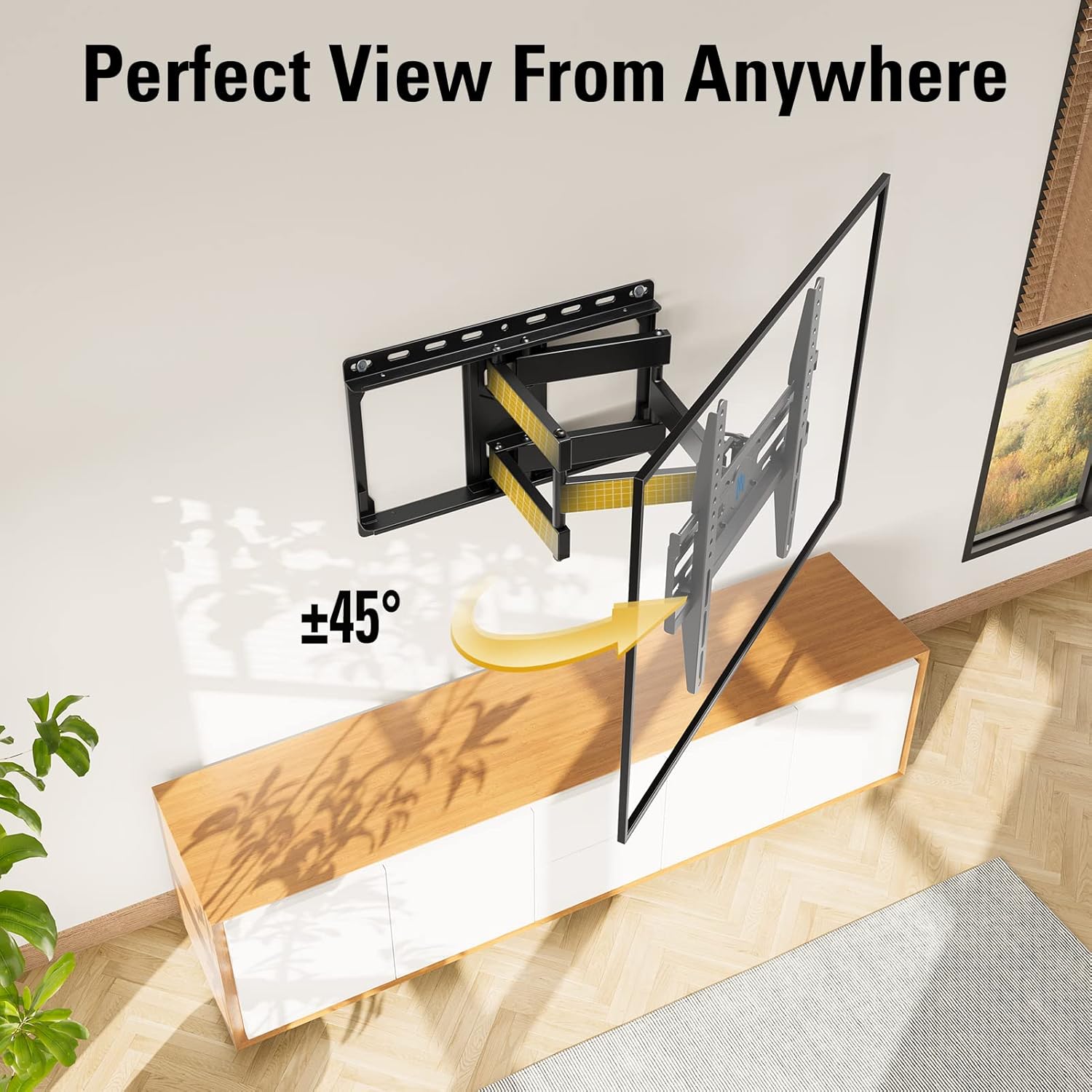 Mounting Dream TV Wall Mount - Swivel & Tilt for 32-65 Inch TVs | Includes Soundbar Bracket MD2380 & MD5425
