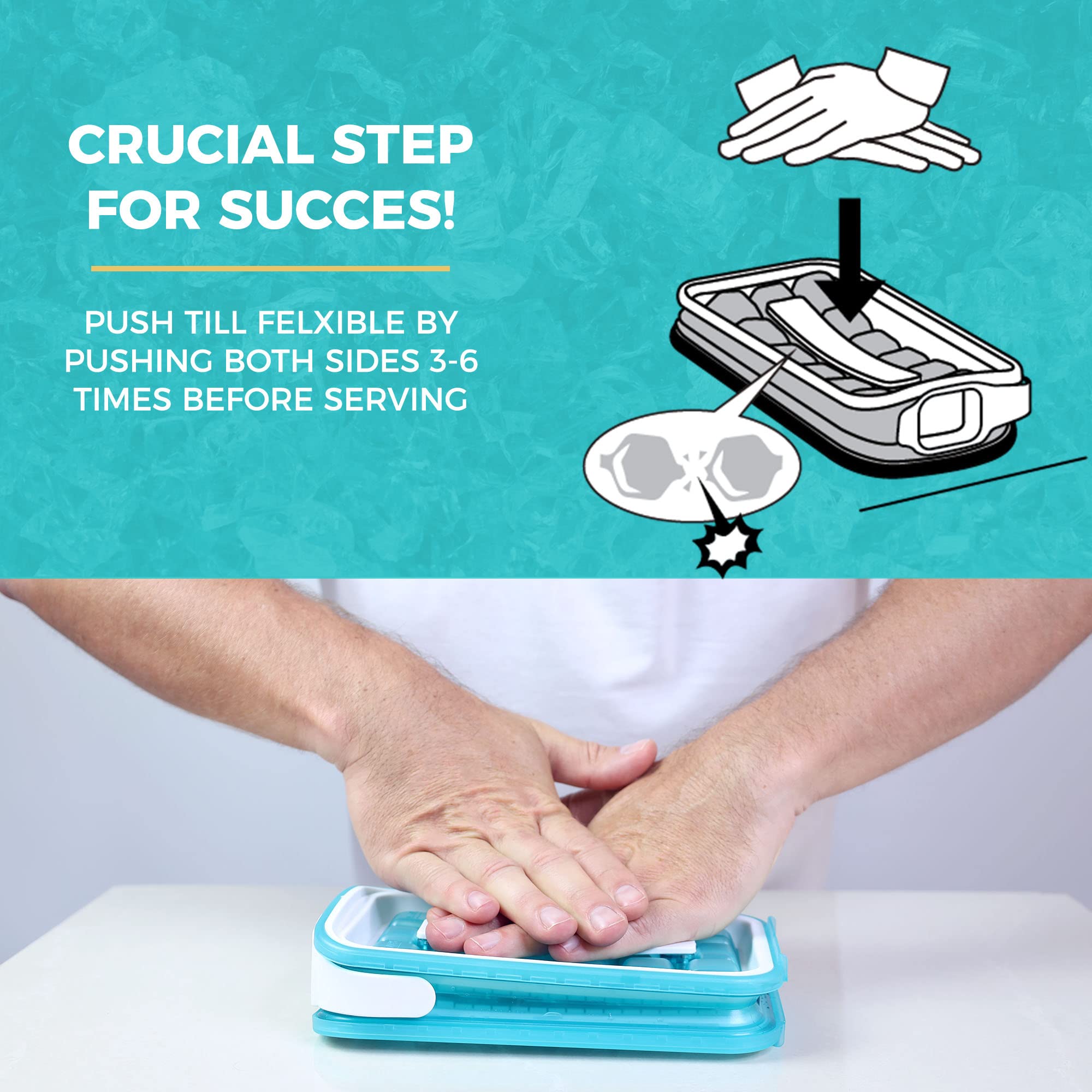 ICEBREAKER POP 2.0 2024: Make And Serve Ice Without Ever Touching The Ice | The Sanitary Silicone Ice Cube Tray for Freezer | Patented Ice Trays for Freezer | This Ice Cube Maker Makes 18 Cubes