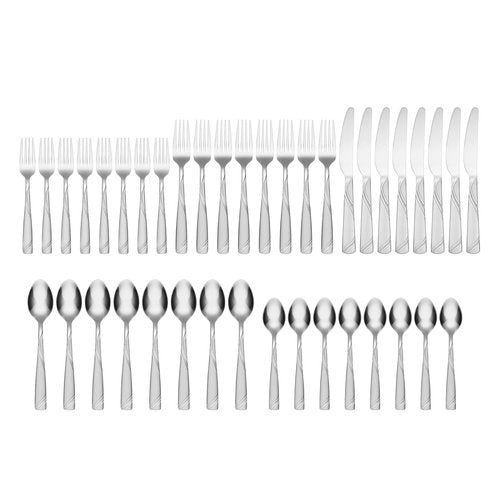 Cambridge 422340CBW2T Tabitha Sand 40-Piece Flatware Set With Caddy