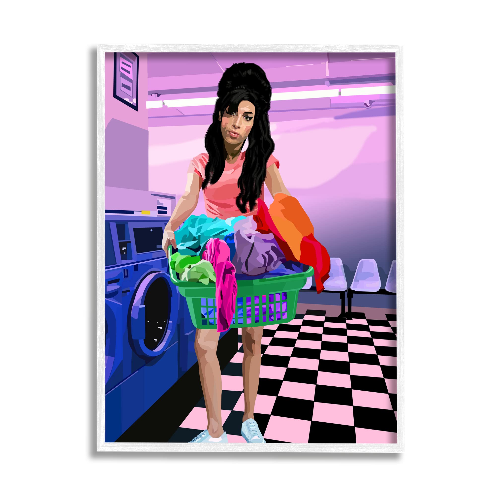 'Vivid Winehouse Laundry Laundromat Checkered'| Framed Giclee Art