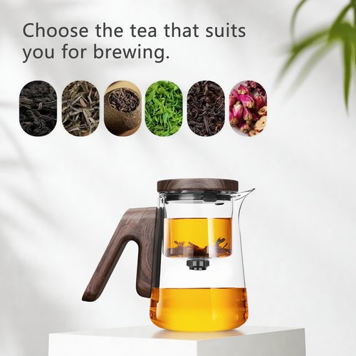 Small 25.4oz Enchanted Glass Teapot, YJX Magnetic Brewing Tea Pot Designed for Convenience, Witchcraft Magic with Strainer for Separation of Loose Tea and Water (750ml)