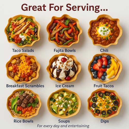 HIC Kitchen Non-Stick Tortilla Bowl Makers - PFOA Free Carbon Steel, 8.5 x 2.5-Inches, Set of 2