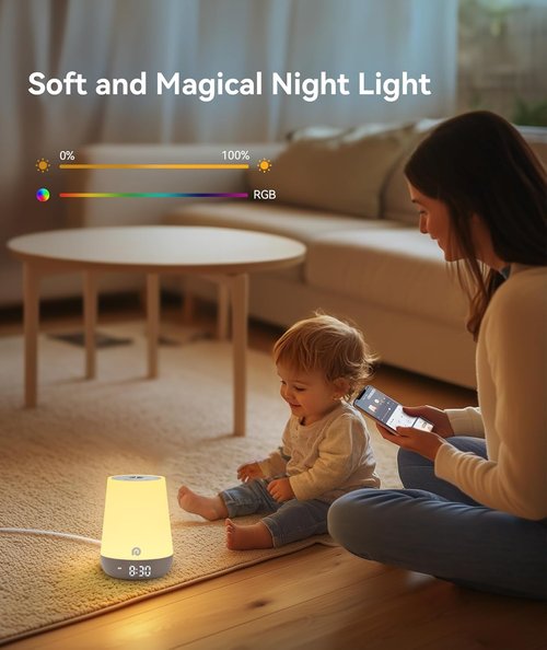 Dreamegg Sound Machine - White Noise & Night Light with 34 Soothing Sounds | Sleep Trainer for Kids