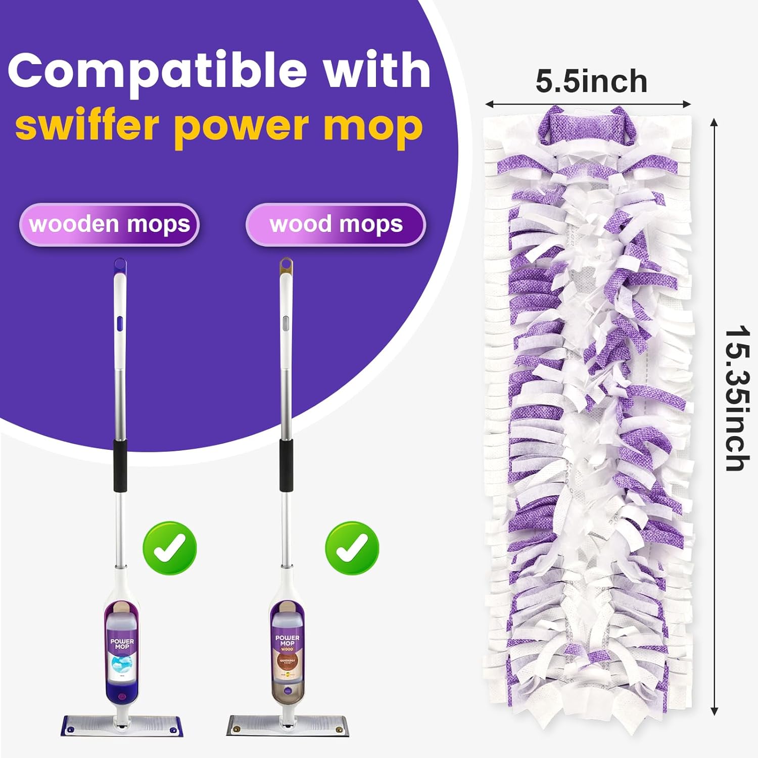 Swiffer PowerMop 5X Cleaning Power Mop Pads - Disposable Multi-Surface Refills | 32 Pack