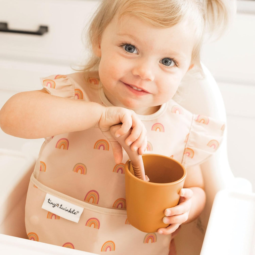 Tiny Twinkle Baby Bibs - Mess-Proof Waterproof Toddler Bibs with Catch-All Pocket | 3-Pack Unicorn Design