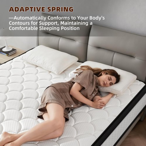 Twin Mattress 8 Inch Medium Firm Hybrid Mattress Twin Size Memory Foam Pocket Steel Springs Matress in a Box for All Sleep Positions Motion Isolation Ensure Comfortable Sleep (White, Twin 8 INCH)