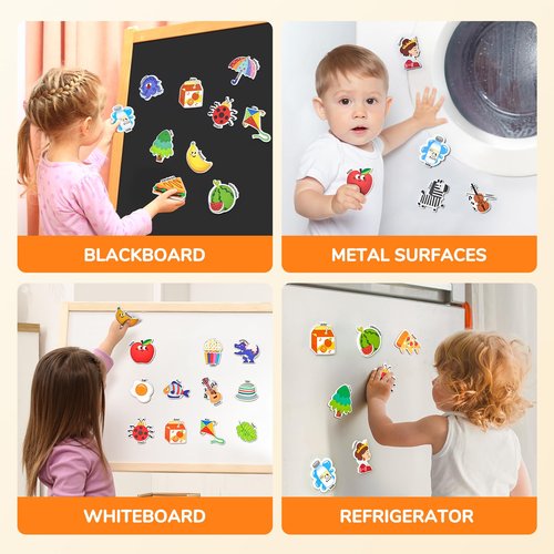 JoyCat Fridge Magnets for Toddlers & Kids – 26 Cute A-Z Objects, Large Magnetic Refrigerator Toys, Fun Educational Learning Gifts for Girls and Boys 2 3 4 5 Years Old