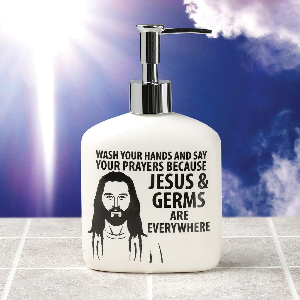 Our Name is Mud Jesus and Germs Soap Dispenser 4038359 New