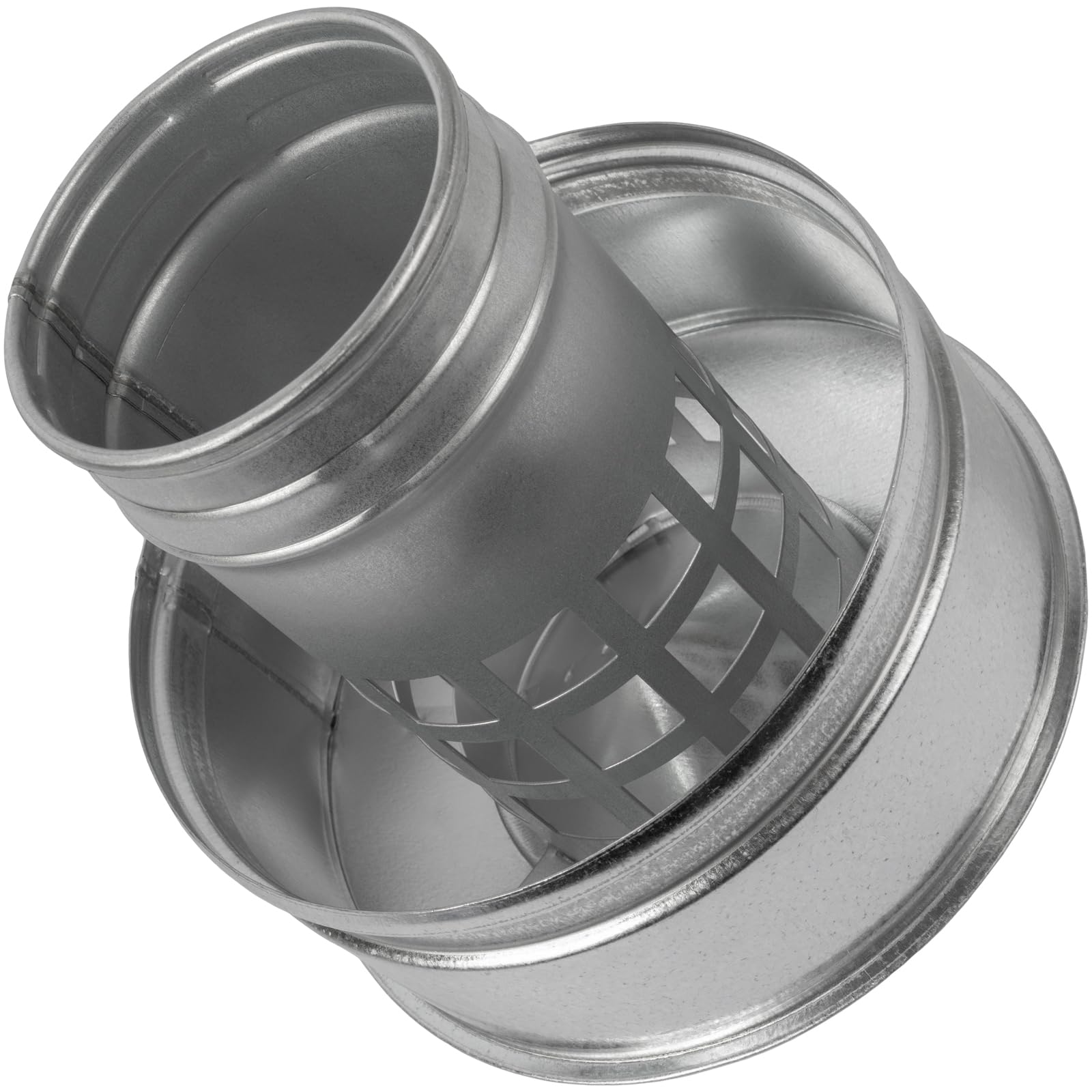 Vent Systems 4" Inch Round Roof Vent Cap – Galvanized Steel Chimney Rain Guard with Wind Shield – Heavy-Duty Weather-Resistant Protector Cap for Exhaust, Stove Pipe, Chimney - Outdoor Use