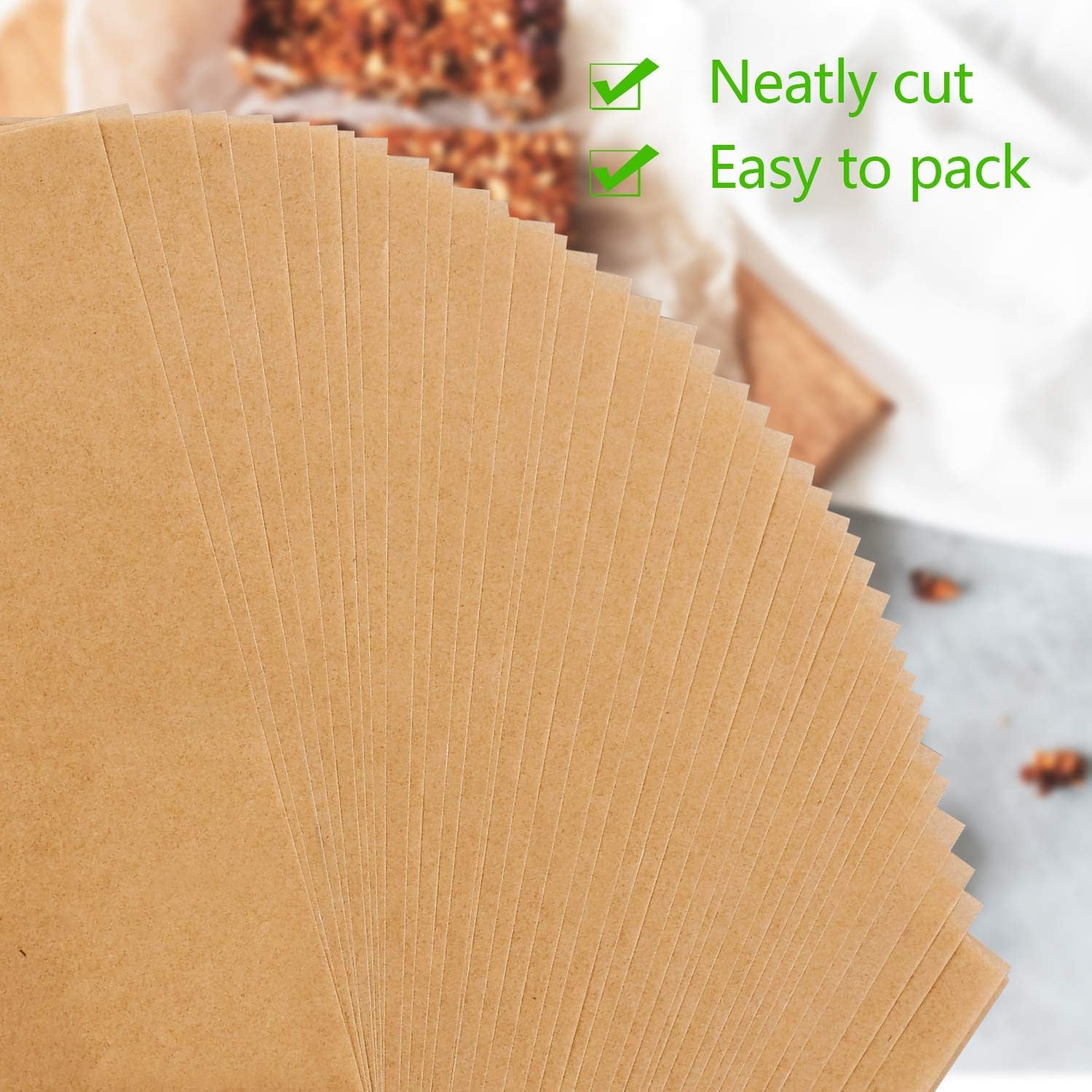 QYH Parchment Paper Sheets - 300 Unbleached Precut Baking Sheets, 8x12 Inches for Cookies & Cooking