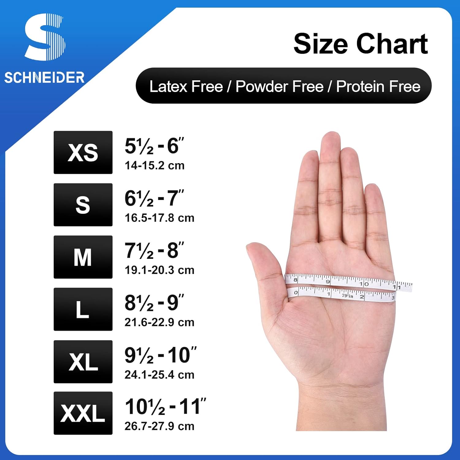 Schneider Nitrile Exam Gloves - 4 Mil Black Disposable, Latex-Free & Food Safe for Cooking & Prep