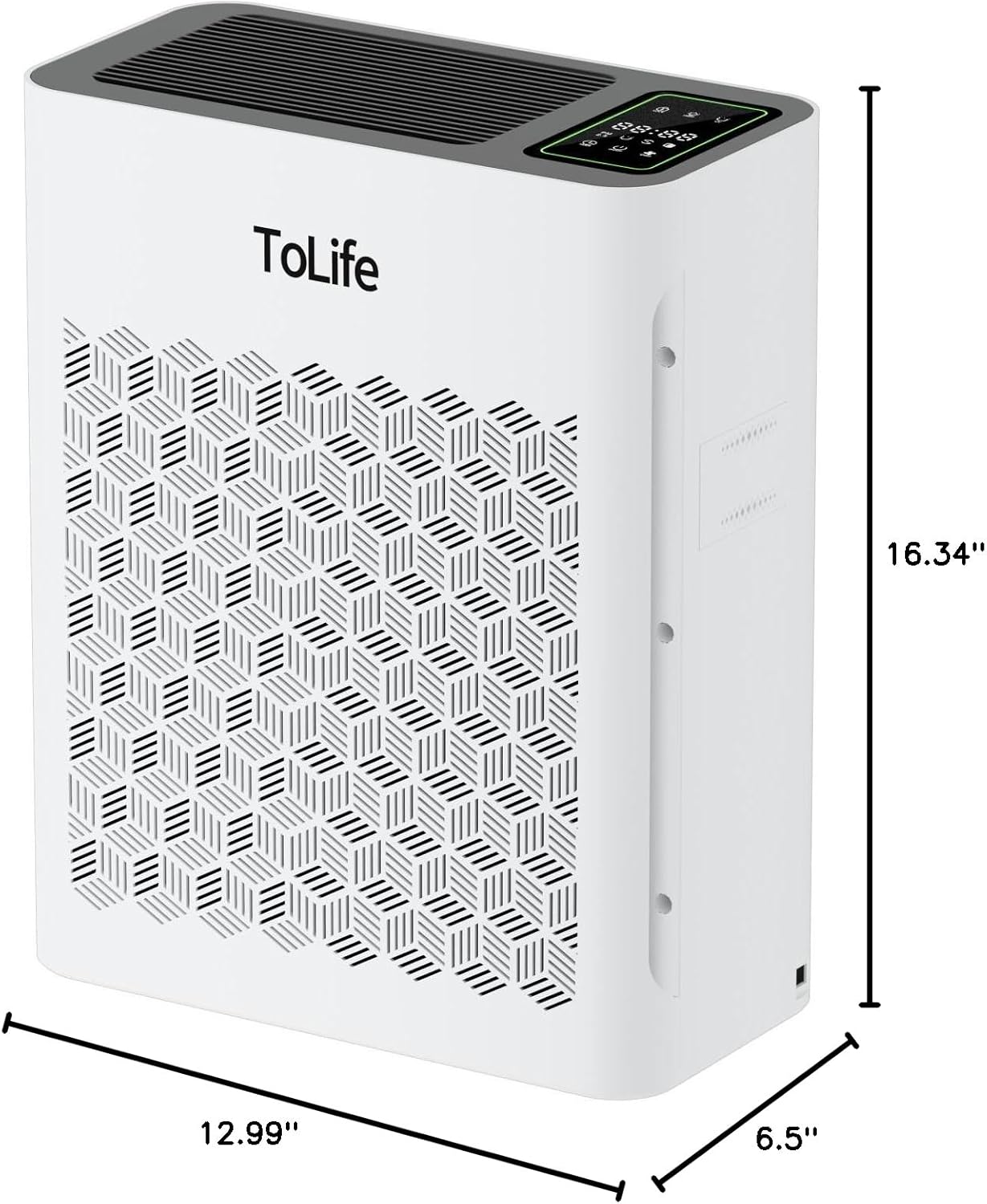 Tolife Air Purifier - Large Room Air Cleaner for Home | Washable Filter, Sleep Mode, Up to 1095 Ft², White