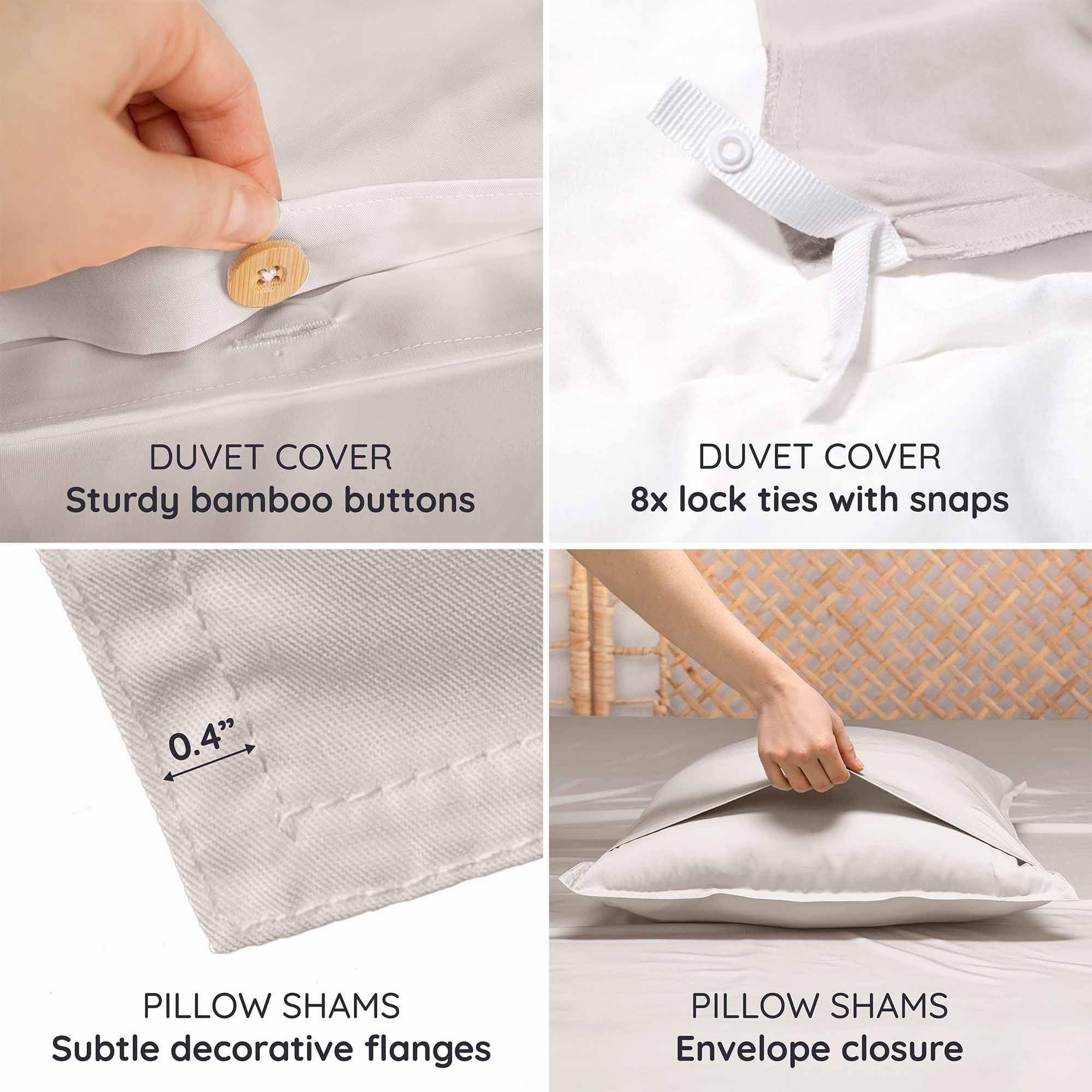 Bambaw 100% Viscose Derived from Bamboo Duvet Cover King Size – 3 Piece Duvet Cover Cooling King Size, Extra Soft & Breathable, Includes 2 King Pillow Shams, No Comforter (Sand)
