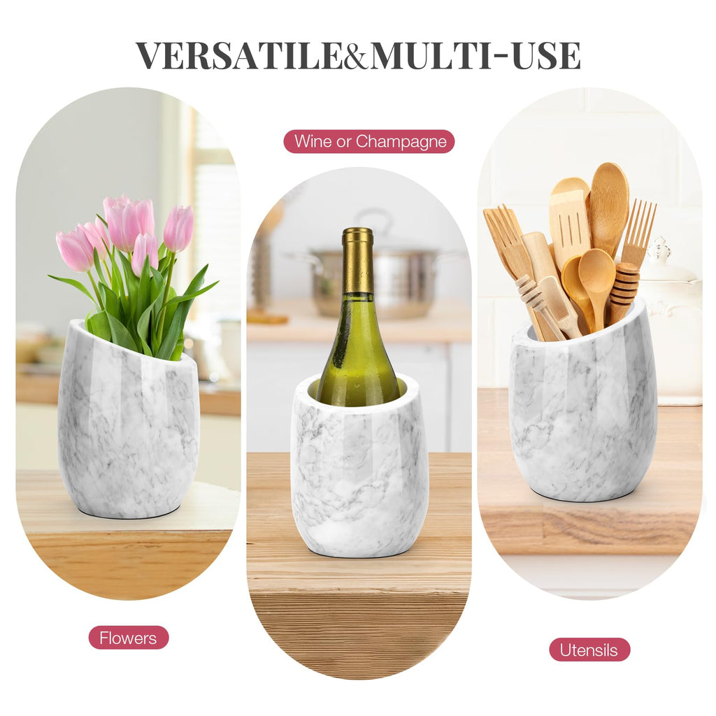 ZORMY Premium Marble Wine Chiller Bucket, Wine and Champagne Cooler, Wine Bottle Ice Chiller, 750ml Bottle Cooler, Home Bar & Kitchen Decor, Ideal Gift for Wine Lovers