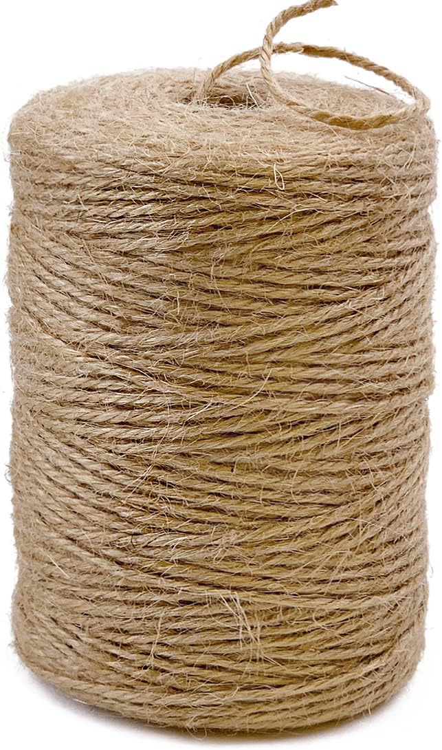 PerkHomy Natural Jute Twine - 600 Feet Long String for Crafts, Gift Wrapping & Gardening (Brown, 2mm)