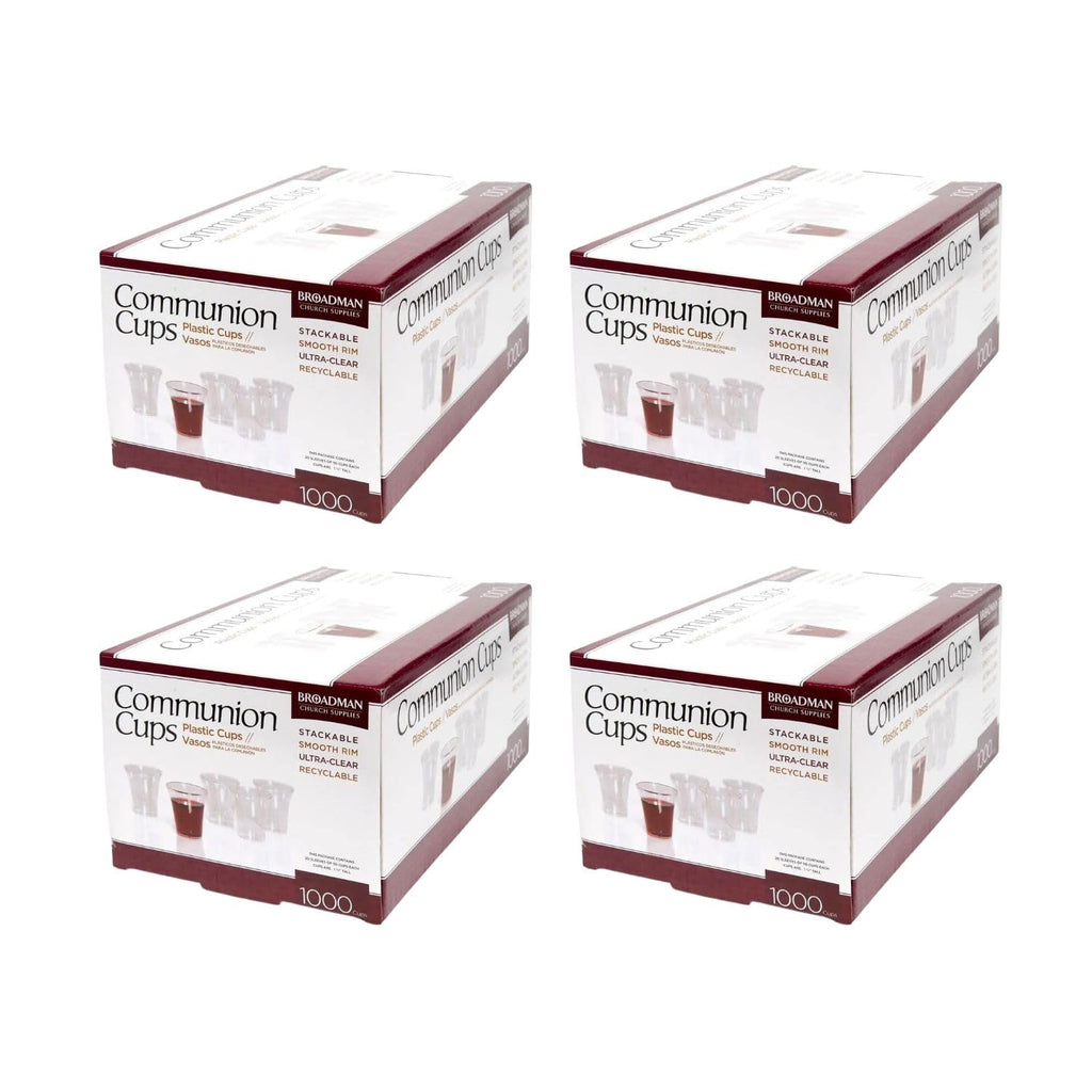 BROADMAN CHURCH SUPPLIES Plastic, Disposable, Recyclable Communion Cups, 4000 Count