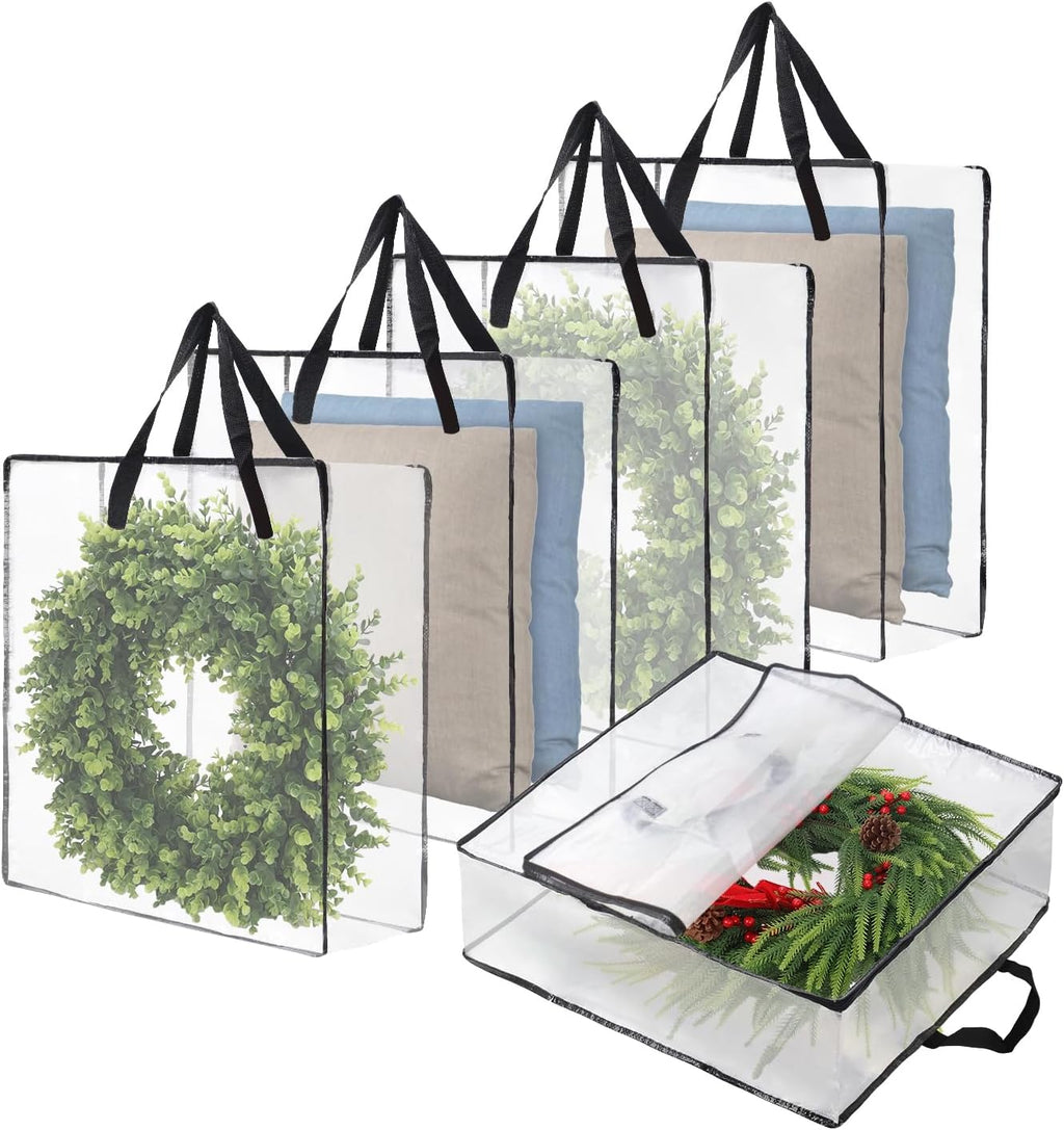 Skiennix Wreath Storage Bag - 5-Pack 26-Inch Container for Seasonal Decor & Bedding Storage