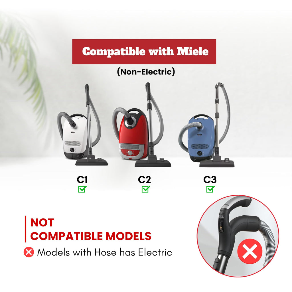 1-3/8'' Stainless Steel Vacuum Extension Wand Compatible with Miele C1 C2 C3 & Vacuums using 1 3/8 Inch Accessories & Attachments - 35mm Vacuum Extension Tube Replacement, Extends Up to 41.7" Long