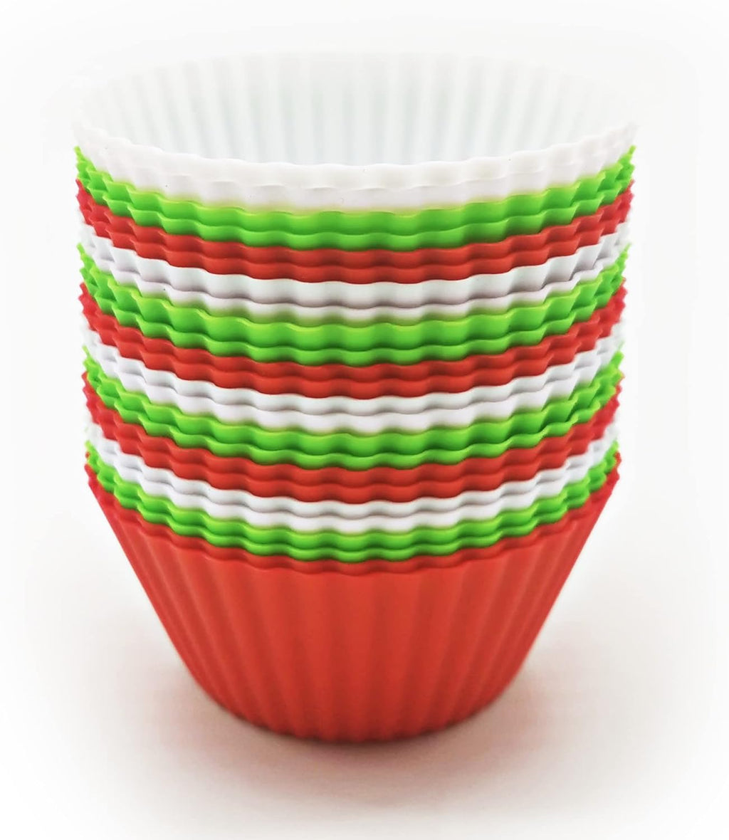 MyFurtive Silicone Cupcake Baking Cups - 24 Reusable Muffin Liners, BPA Free, Dishwasher Safe, Multi-Color