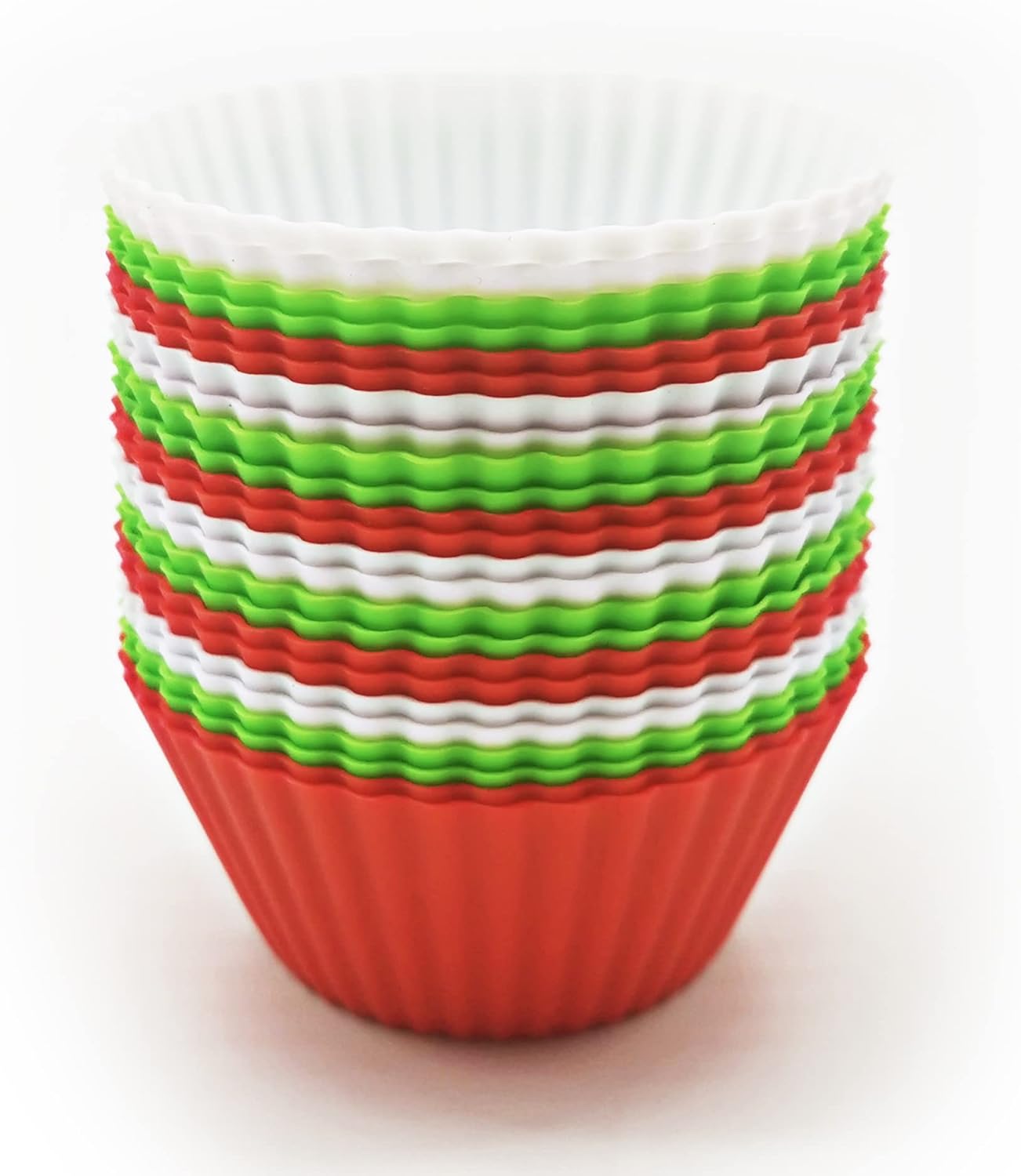 MyFurtive Silicone Cupcake Baking Cups - 24 Reusable Muffin Liners, BPA Free, Dishwasher Safe, Multi-Color