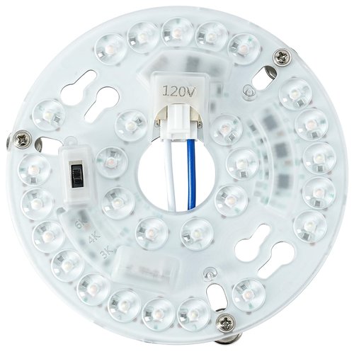 HAOLEDI 4.5'' 15W LED Ceiling Fan Light Retrofit Kit,Ceiling Flush Light, Ceiling Light Replacement Panel PCB 3CCT 3000K/4000K/6000K, 2000LM, 120V, CRI90, ETL Listed, with Toggle Switch