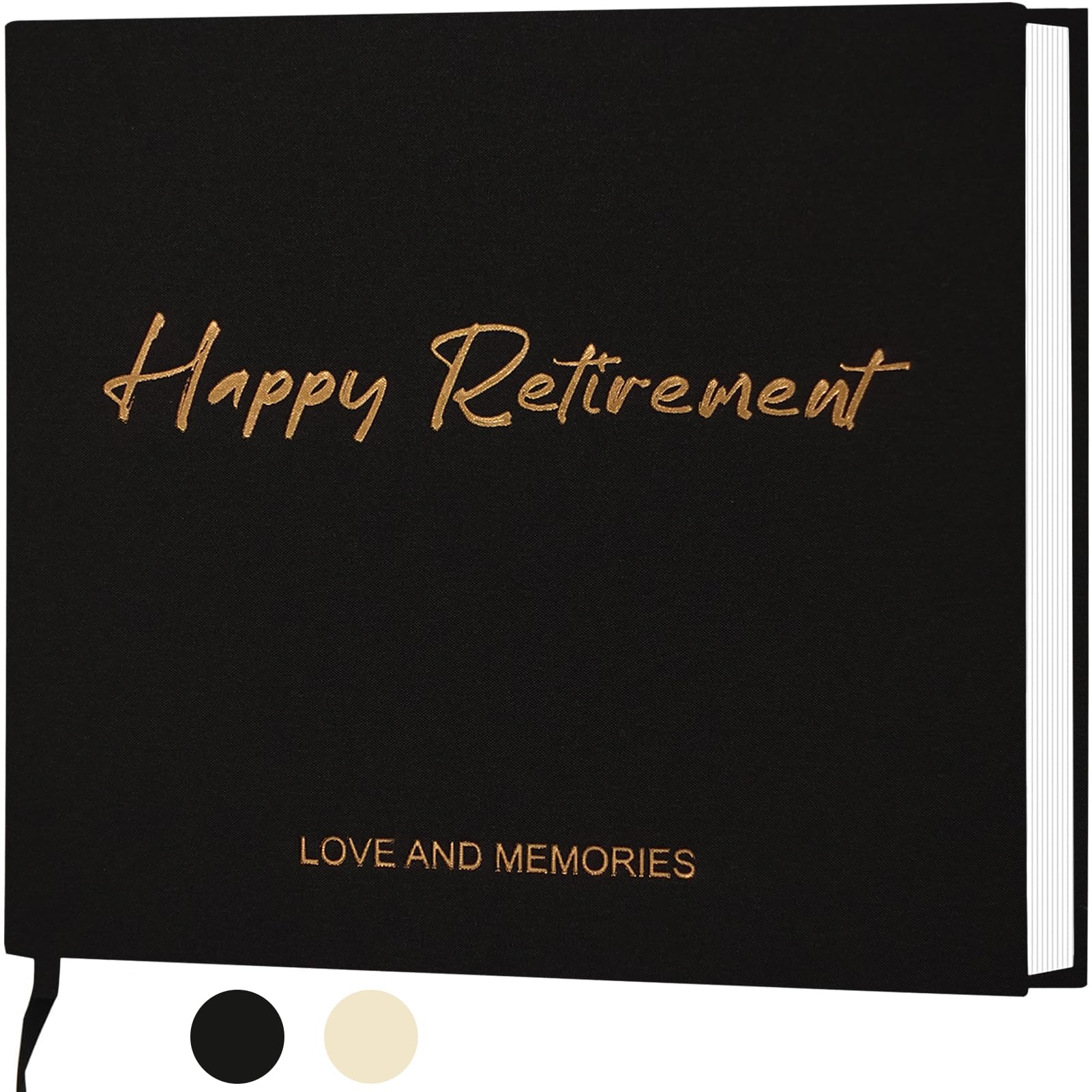 Lankaiva Happy Retirement Guest Book - Retirement Gift for Woman and Men - Congratulations Retirement Party Decorations for Colleague and Friend, Photo Retirement Book for Guest to Sign, Black