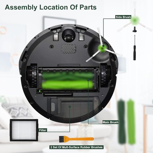Katerelis 26-Pack Replacement Parts for iRobot E/i/j Series | Multi-Surface Roller Brushes, Filters & Bags