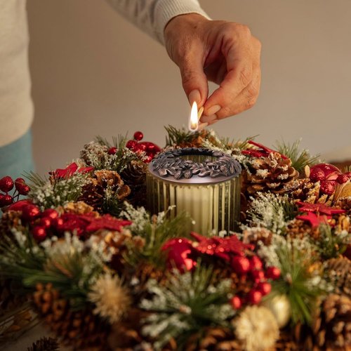 Bronze Sacred Fruit Candle Topper by Lid Jar - Enhance Burn Evenness | Elegant Home Decor Accessory